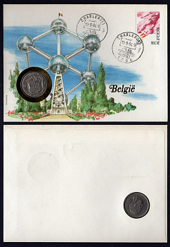 Бельгия 10 франков 1969 Belgique, Бодуэн I (1951-1993), в красочном конверте с маркой первого дня гашения (КПД - Конверт первого дня Гашения) KM 155 никель UNC 9-1-01-65