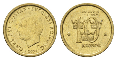 Швеция 10 крон 2003 Карл XVI Густав (1973-) KM 895 нордик 4642-615