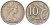Австралия 10 центов 1968 Елизавета II (1952-2022), птица лирахвост KM 65 медно-никель 4622-245