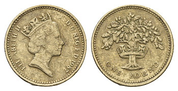 Великобритания 1 фунт 1987 Елизавета II (1952-2022) KM 948, Spink 4333 никель латунь 4695-831