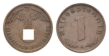 Германия 1 рейхспфенниг 1939 A KM 89, J. 361 бронза 4684-1155