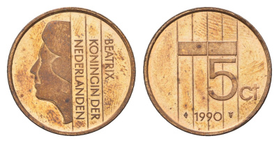 Нидерланды 5 центов 1991 Беатрикс (1980-2013) KM 202 бронза 4685-137