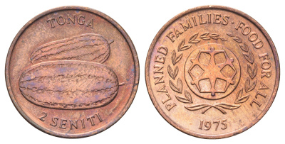 Тонга 2 сенити 1975 ФАО KM 43 бронза UNC 4697-1165