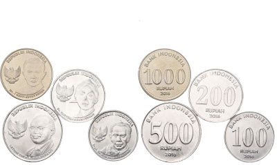 Индонезия набор из 4 монет (100, 200, 500 и 1000 рупий) 2016 год-тип KM 71, 72, 73 и 74 UNC 3459-1141-1143