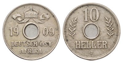Германская Восточная Африка 10 геллеров 1909 J KM 12 медно-никель 1527-1245