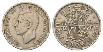 Великобритания 1/2 кроны 1951 Георг VI (1936-1952) KM 879, Spink 4106 медно-никель 4692-735