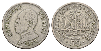 Гаити 50 сантимов 1908 KM 56 медно-никель 1515-314