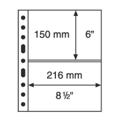 Лист в альбом Grande для 2 бон (C), прозрачный. Leuchtturm. 336439