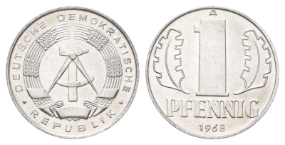 ГДР 1 пфенниг 1968 A KM 8.1 алюминий 4697-566