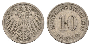 Германия 10 пфеннигов 1898 A KM 12, J. 13 медно-никель 4696-665