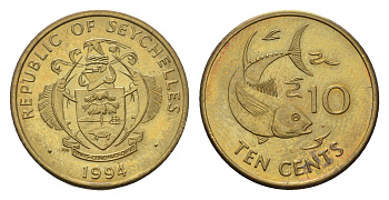 Сейшельские Острова (Сейшелы) 10 центов 1994 KM 48 латунь UNC 4397-455