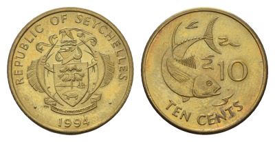 Сейшельские Острова (Сейшелы) 10 центов 1994 KM 48 латунь UNC 4397-455