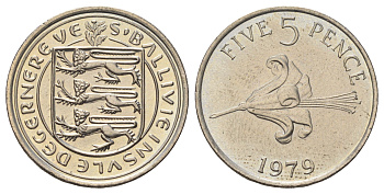 Гернси 5 пенсов 1979 KM 29 медно-никель UNC 4666-715