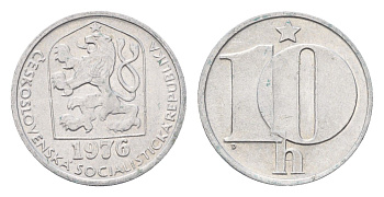 Чехословакия 10 геллеров 1976 KM 80 алюминий 4685-1245
