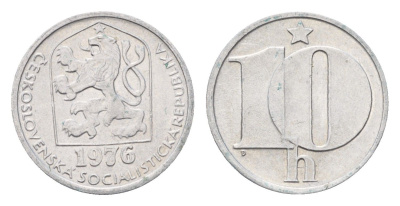 Чехословакия 10 геллеров 1976 KM 80 алюминий 4685-1245