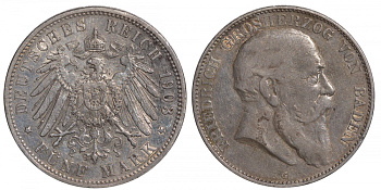 Баден 5 марок 1903 G, Фридрих I (1856-1907) Weege 31, J. 33, KM 274 серебро 1067-1-16