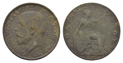 Великобритания 1/2 пенни 1912 Георг V (1910-1936) KM 809, Spink 4056 бронза 4699-413