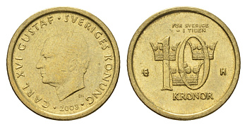 Швеция 10 крон 2003 Карл XVI Густав (1973-) KM 895 нордик 4642-625