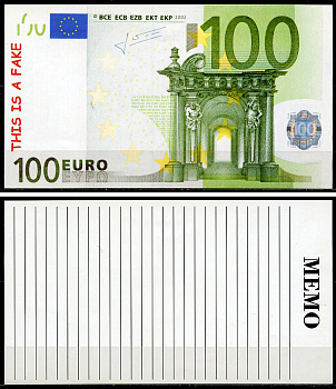 Европа 100 евро бумага для заметок пластик UNC (пресс) 7196-3-1