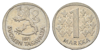 Финляндия 1 марка 1971 KM 49a медно-никель 4637-216