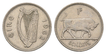 Ирландия 1 шиллинг 1962 бык KM 14a медно-никель 4175-1146