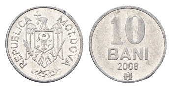 Молдавия (Молдова) 10 бань (бани) 2008 KM 7 алюминий 4694-1053