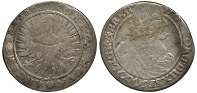 Силезия-Легница-Бжег 15 крейцеров 1663 Георг III (1639-1664) серебро 413-1312