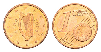 Ирландия 1 евроцента 2002 KM 32 сталь плакированная медью UNC 4687-918