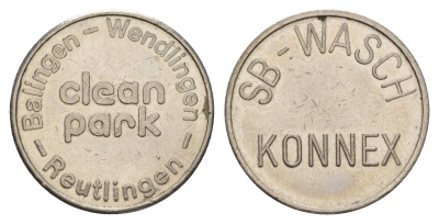 Германия жетон для автомойке SB-Wasch Konnex диаметр 24 мм, вес 7,4 гр медно-никель aUNC 4656-444