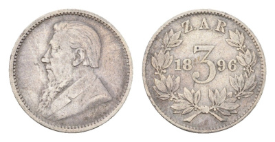 ЮАР 3 пенса 1896 KM 3 серебро 4585-118