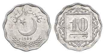 Пакистан 10 пайс 1989 KM 53 алюминий UNC 4701-1212