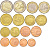 Эстония евронабор из 8 монет 2011 1, 2, 5, 10, 20, 50 евроцентов, 1 и 2 евро UNC 183-1211