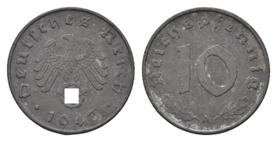 Германия 10 рейхспфеннигов 1943 A KM 101, J. 371 цинк 4684-238