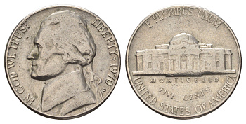 США 5 центов 1970 D, Джефферсон KM A192 медно-никель 4671-837