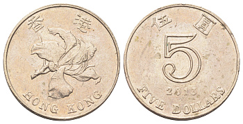 Гонконг 5 долларов 2012 KM 65 медно-никель 4700-453