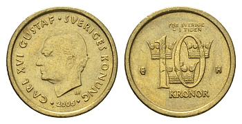 Швеция 10 крон 2005 Карл XVI Густав (1973-) KM 895 нордик 4642-756