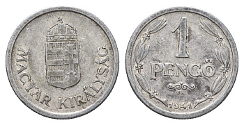 Венгрия 1 пенго (пенге) 1941 BP KM 521 алюминий 4648-1045