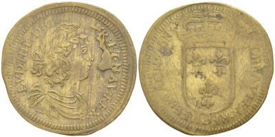 Франция жетон ND Людовик XIIII (1643-1715)  латунь    210-132