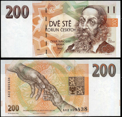 Чехия 200 крон 1993 Pick 6 b бумага UNC (пресс) 451-787-3