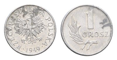 Польша 1 грош 1949 год-тип Y 39 алюминий 4685-1154