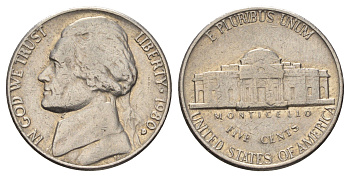 США 5 центов 1980 D, Джефферсон KM A192 медно-никель 4671-926