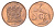 ЮАР 5 центов 1998 герб, райский журавль KM 160 сталь плакированная медью UNC 4679-168