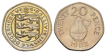 Гернси 20 пенсов 1982 KM 38 медно-никель UNC 4682-511