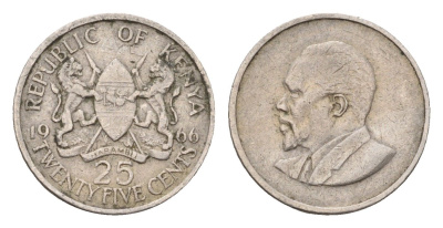 Кения 25 центов 1966 KM 3 медно-никель 26-752