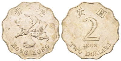 Гонконг 2 доллара 1998 KM 64 медно-никель 4700-357