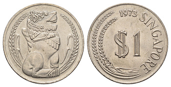 Сингапур 1 доллар 1973 KM 6 медно-никель UNC 4680-916