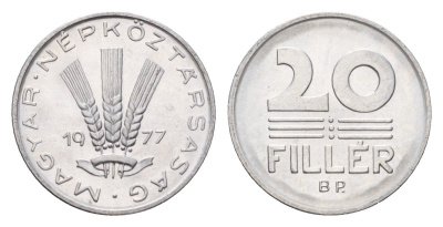 Венгрия 20 филлеров 1977 ВР KM 573 алюминий 183-1146