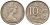 Австралия 10 центов 1968 Елизавета II (1952-), птица лирахвост KM 65 медно-никель 4566-452