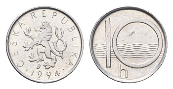 Чехия 10 геллеров 1994 KM 6 алюминий UNC 4674-116