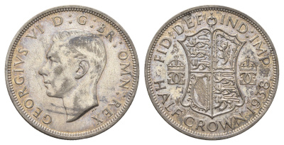 Великобритания 1/2 кроны 1938 Георг VI (1936-1952) KM 856, Spink 4080c серебро 3333-1233